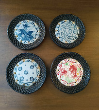 Lot de 4 coupelles décoratives Bat Trang Vietnam – Céramique et osier