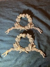 Paire 2 Ancien  fronton en bronze Louis XVI ornement De Meuble  Couronne Cocarde