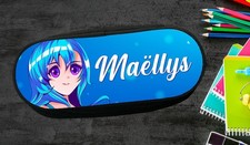 trousse à crayons Manga fille personnalisée avec prénom