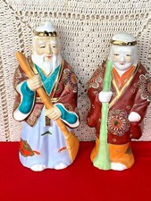RARE Sake Decanter “Kamotsuru” Japanese Chinese Liquor Decanter Buddha Set of 2