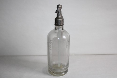 Ancien siphon verre gravé - verre,