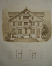 Lithographie d'un Chalet sur