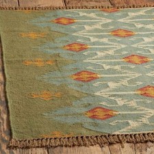 Tapis laine jute village indien vintage kilim tissé à la main tapis rectangul...