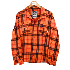 creeks chemise femme taille 44 orange carreaux blouse ladies check shirt dames
