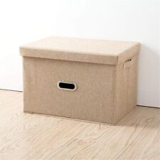 Boîte de Stockage avec Couvercle Grand en Tissu Pliable Coffre de Rangement Cube