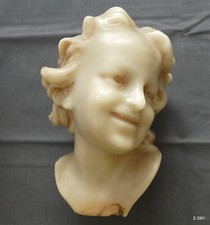 BUSTE D'ENFANT RIEUR EN CIRE /