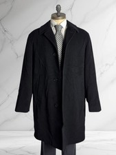 Manteau Vintage Bugatti Classique Noir En Laine Vierge Pour Homme Taille 48 / M