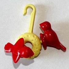 LOT OISEAUX NID 2 MOINEAUX ROUGES PLAYMOBIL ANIMAUX ANIMAL SAUVAGE FORET OISEAUX