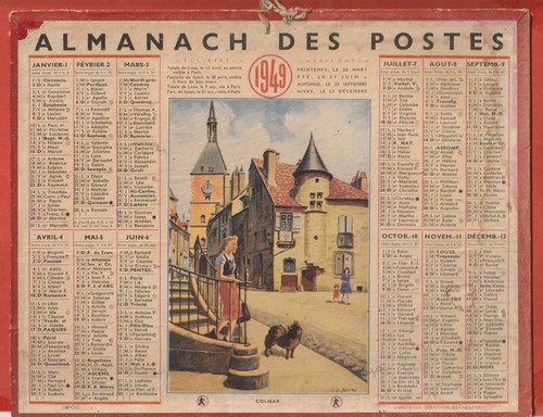 Almanach calendrier des postes - almanach-calendrier,