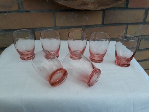 Lot verres rose anciens - lot,