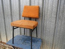 chaise ancienne design vintage 1950 tissus orange années 50 60 era Guariche