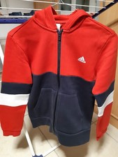 Veste à capuche rouge/bleu