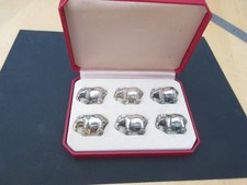 Art de la table 6 petits éléphants metal  1 elephant pèse 37 grammes