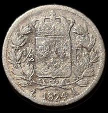 1/2 Francs Louis XVIII 1824 A