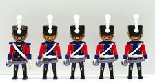 5 X Garde Hussard Dragon Soldat Royal Rouge + Bleu Playmobil À Napoleonic Custom