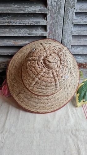 Ancien chapeau paille style - chapeau, de