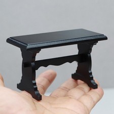 1:12 meubles maison de poupées bureau en bois fait à la main noir Miniature