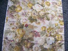 ANCIEN  COUPON DE TISSU FLEURI LIN FLEURI TONS AUTOMNE - TIS 149