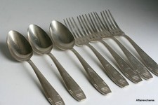 7 GRANDS COUVERTS APOLLO 21 cm EN METAL ARGENTE 84 g