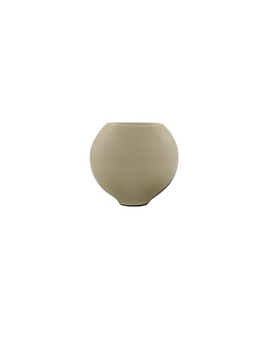 Vase lenticulaire opaline gris