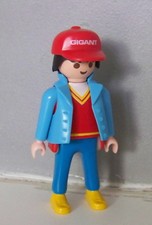 PLAYMOBIL (Q212) CHANTIER - Conducteur Camion Semi Remorque Plateau Gigant 3935