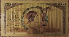 Billet 5000 francs VICTOIRE 1934 réplique polymère gold or