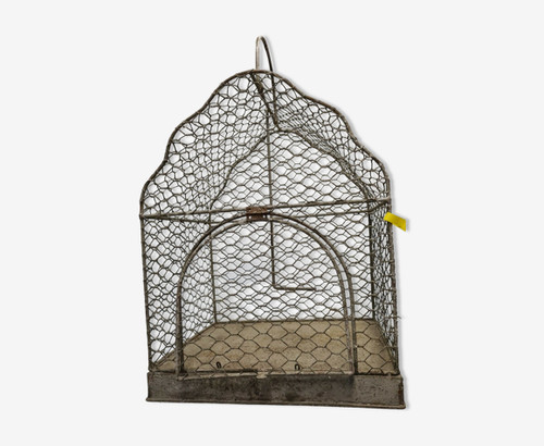 Cage oiseaux en fer patine - ,