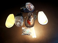 x2 CLIGNOTANTS VINTAGE CHROME ANODISE BLEU MOTOS HONDA YAMAHA KAWASAKI DUCATI...