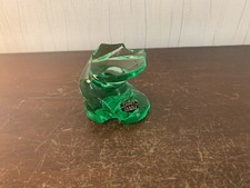 Bougeoir modèle Eole vert clair en cristal de Saint Louis