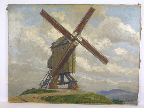 Tableau ancienne huile - huile, sur