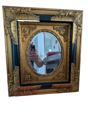 Rare ancien miroir carré xix - ancien,