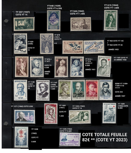 Lot timbres françe - lot, neufs
