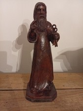 Statue Bois Religieuse Moines Au Clé 