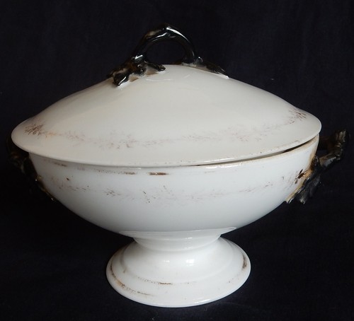 Pot couvert ancien porcelaine - couvert,