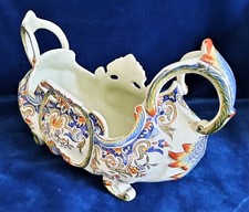 Jolie jardinière, centre de table faïence de ROUEN  style Louis XV, baroque