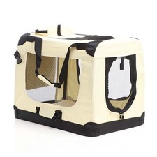 Fudajo Caisse transport pliable Beige Chien Chat M 60x42x44cm Animal domestique