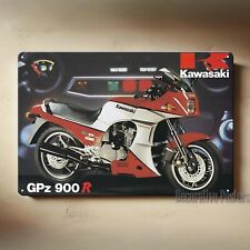 Affiche métal moto Kawasaki Gpz 900r - enseigne de collection - taille : 20 x...