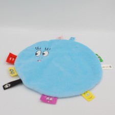 Doudou plat rond Barbapapa bleu Barbibul étiquette JEMINI - 5289