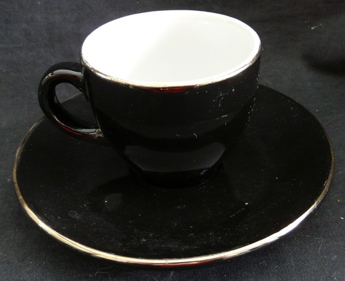 Tasse sous noire - tasse, sous-tasse
