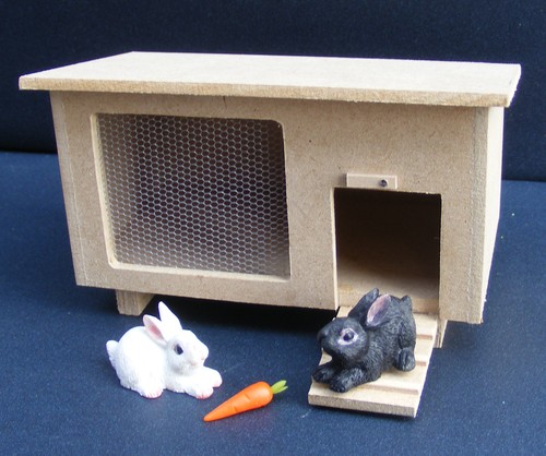 Bois clapier avec lapins - clapier, 2