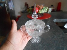 Ancien Sucrier Verre aux Roses