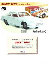 DINKY TOYS Fiche + Certificat PANHARD 24 C Dinky Toys 524 Atlas