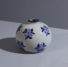 Jean Garillon Elchinger Soufflenheim vase boule décor floral Art Déco 1930s