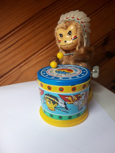 Jouet mecanique ancien singe - jouet,