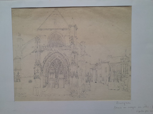 Dessin ancien porche - dessin,