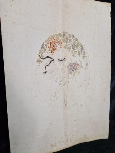 Art deco french lithograph - deco,