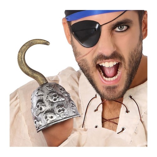 Crochet argenté pirate - argenté,