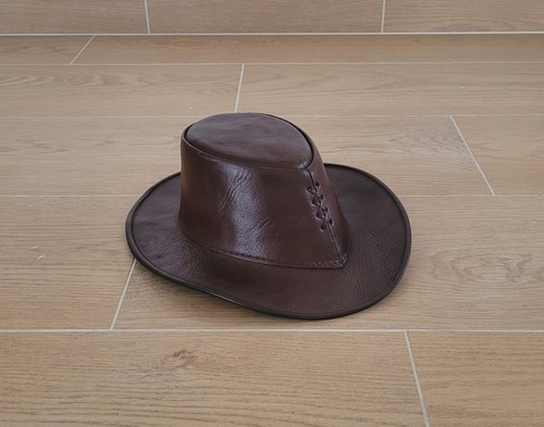 Chapeau cowboy cuir - , marron