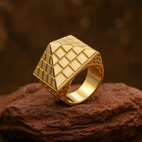 Bague pyramide homme - en, or