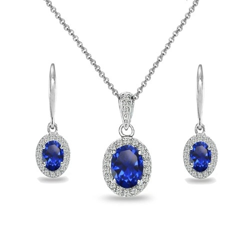 Ovale synthétique saphir bleu - ovale,